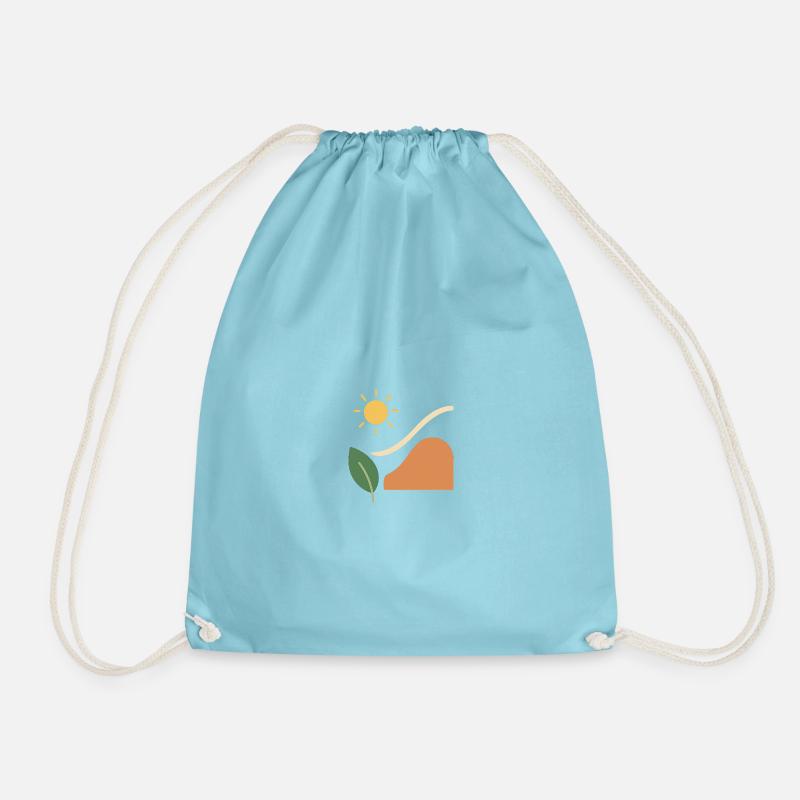 Stylized abstract nature - Drawstring Bag - aqua