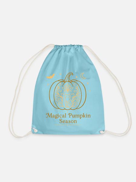 Magischer Kürbis - Herbst Design mit Katze - Turnbeutel - Aqua