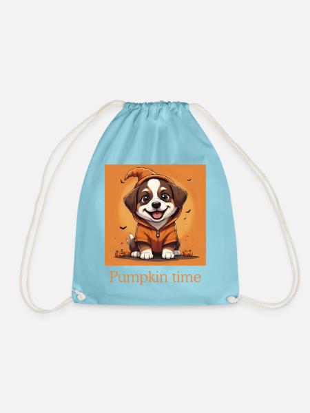 Süßer Halloween Hund mit Kostüm - Turnbeutel - Aqua