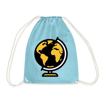 Globe Globe Earth School - Drawstring Bag - aqua - Front