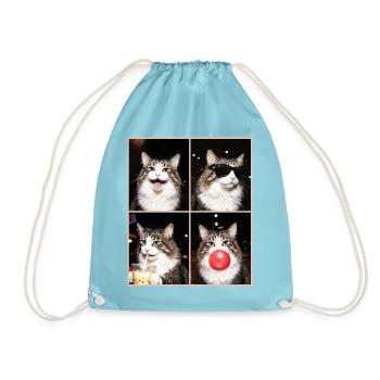 Katzen Norwegische Waldkatze Katze - Turnbeutel - Aqua - Vorne