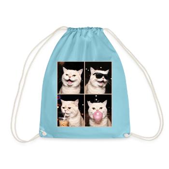 Katzen Perser Katze - Turnbeutel - Aqua - Vorne