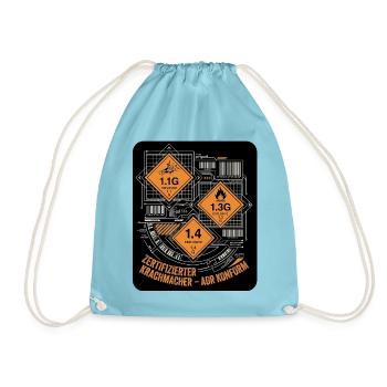 Pyro Gefahrgut - Turnbeutel - Aqua - Vorne