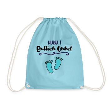 Endlich Onkel Werden Nichte Baby Verkündung Onkels - Turnbeutel - Aqua - Vorne