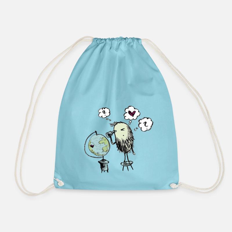Where are you now? - Drawstring Bag - aqua