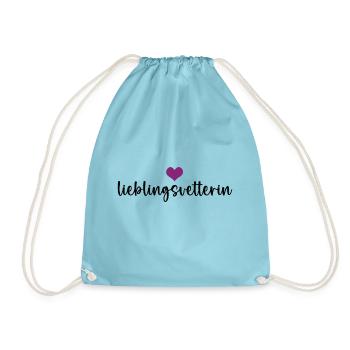 Lieblingsvetterin Cousine Cousinen Vetterin - Turnbeutel - Aqua - Vorne