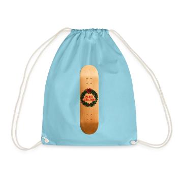Christmas Skateboard - Turnbeutel - Aqua - Vorne