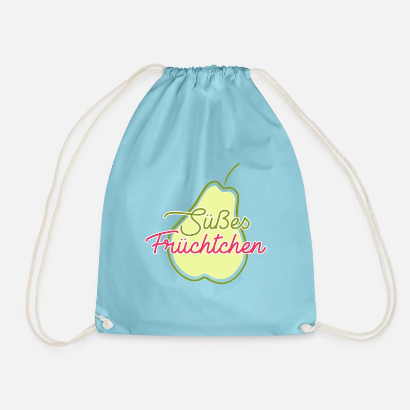 Obst Früchte Geschenkidee Früchte Funsprüche Obst - Turnbeutel - Aqua
