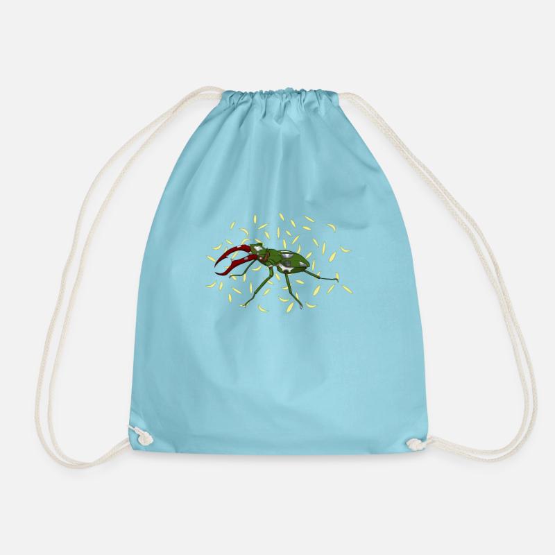 Robo Beetle robot insect - Drawstring Bag - aqua
