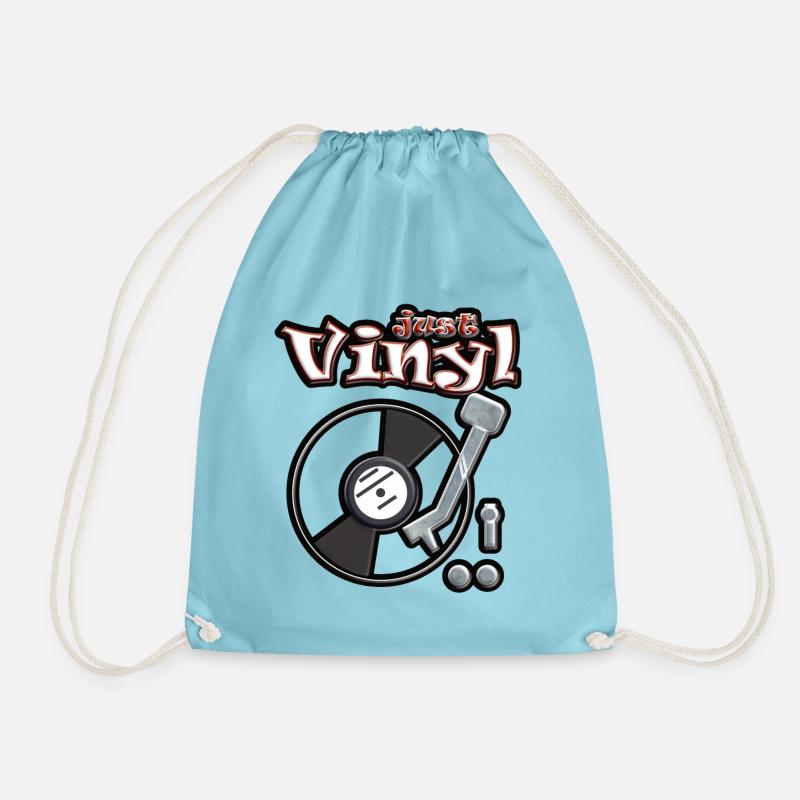 Just Vinyl Turntable metallic - Drawstring Bag - aqua
