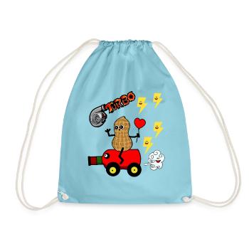 Peanut Fantasy Kids Play Car Driving Turbo - Drawstring Bag - aqua - Front