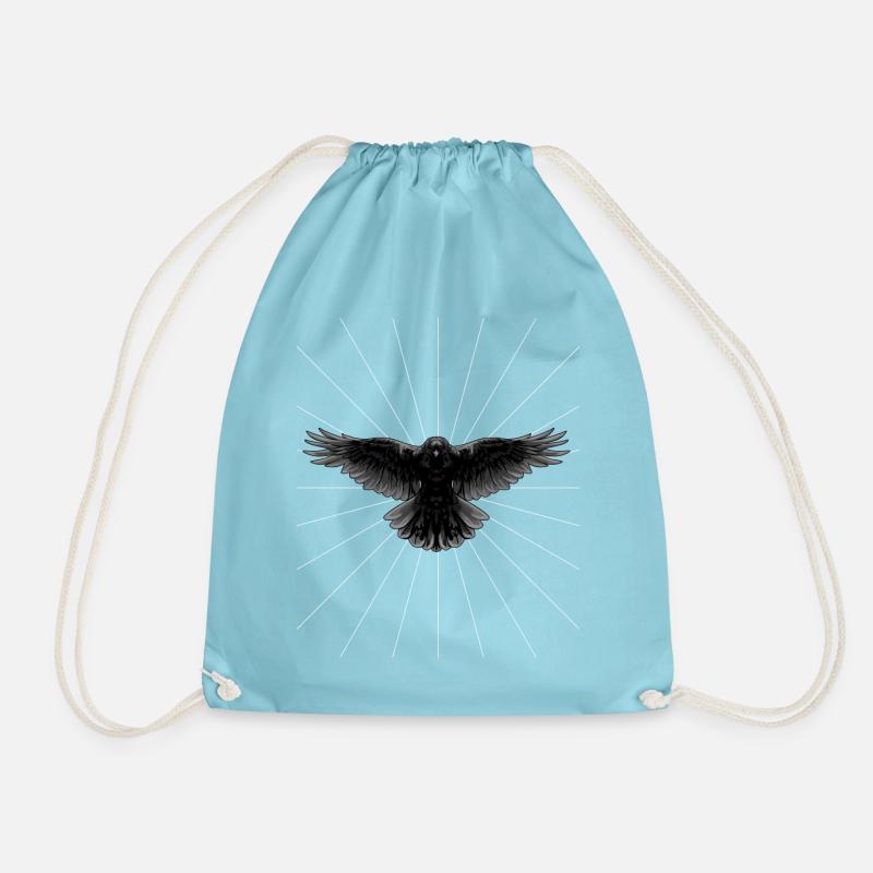 Strahlen Rabe Krähe Vogel Vogel Abbildung Dark - Turnbeutel - Aqua