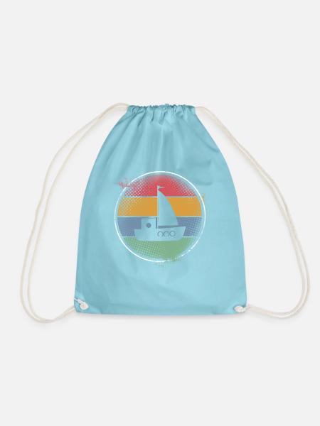 Segelboot Segler Segeln Kinder Motiv - Turnbeutel - Aqua