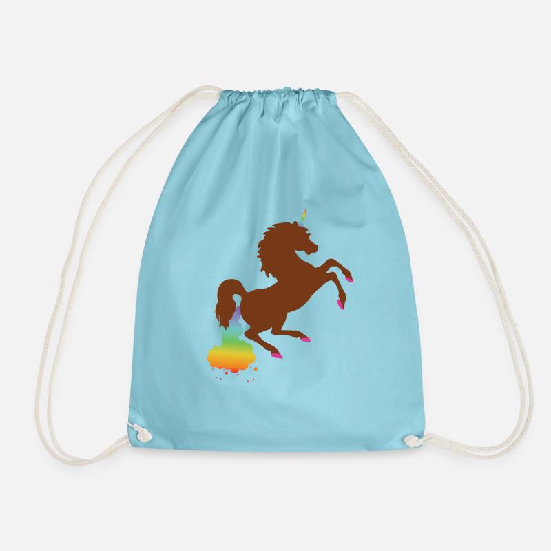 Unicorn Rainbow - Drawstring Bag - aqua