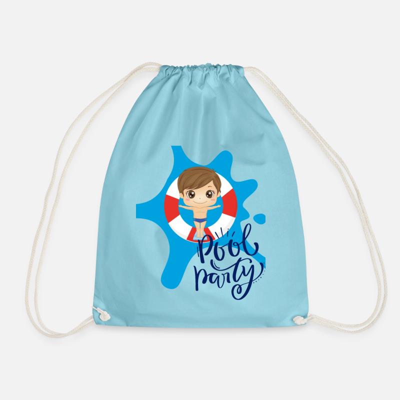 Pool Party - Drawstring Bag - aqua