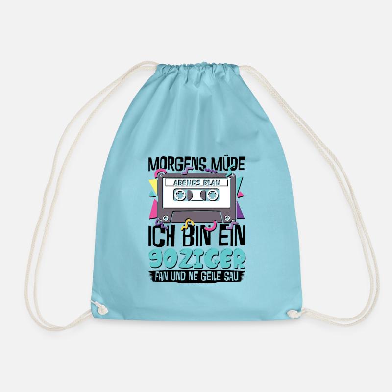 Morgens Müde Abends Blau 90ziger - Turnbeutel - Aqua