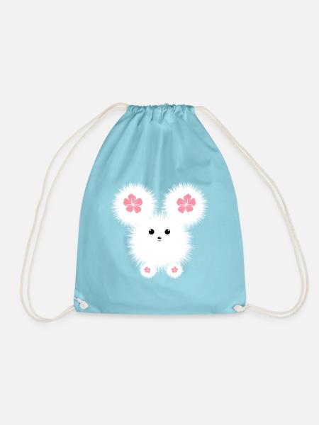 WHITE POMERANIAN DOG - Turnbeutel - Aqua