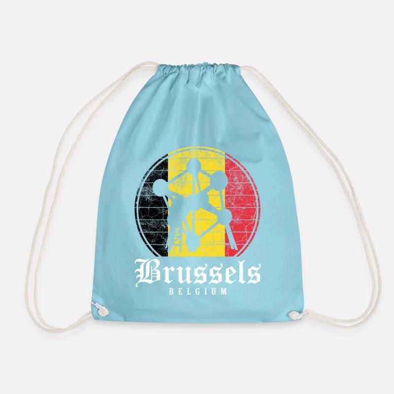 Brussels Beglium - Turnbeutel - Aqua
