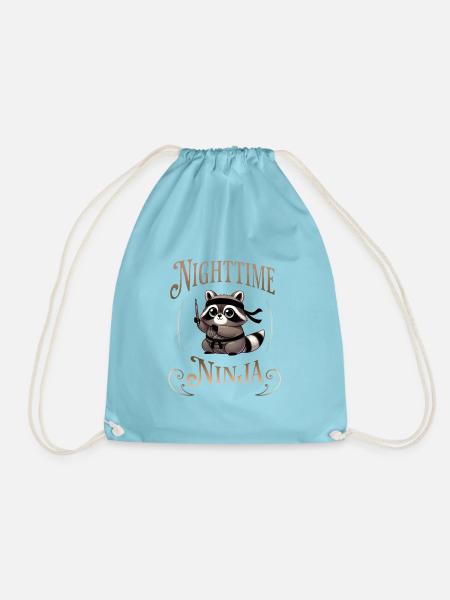 Ninja Waschbär - Turnbeutel - Aqua