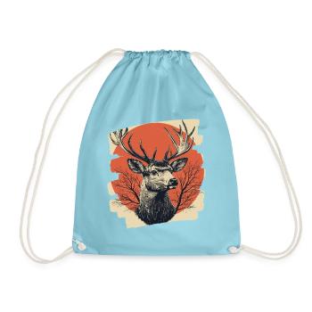 Deer with antlers - Drawstring Bag - aqua - Front