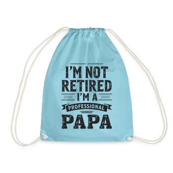 Professioneller Papa Kein Ruhestand Rente Rentner - Turnbeutel - Aqua - Vorne
