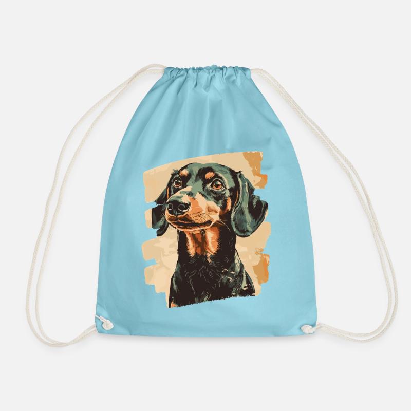 Dackel Dachshund - Turnbeutel - Aqua