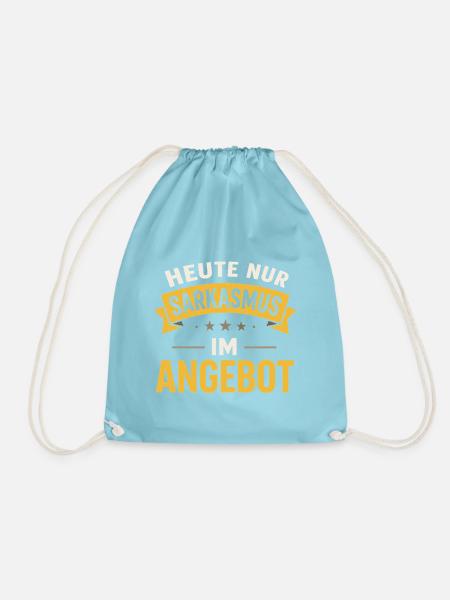Heute nur Sarkasmus im Angebot – Lustiger Spruch - Turnbeutel - Aqua