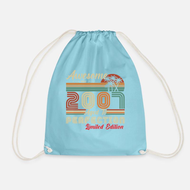 awesome since 2007 - Drawstring Bag - aqua