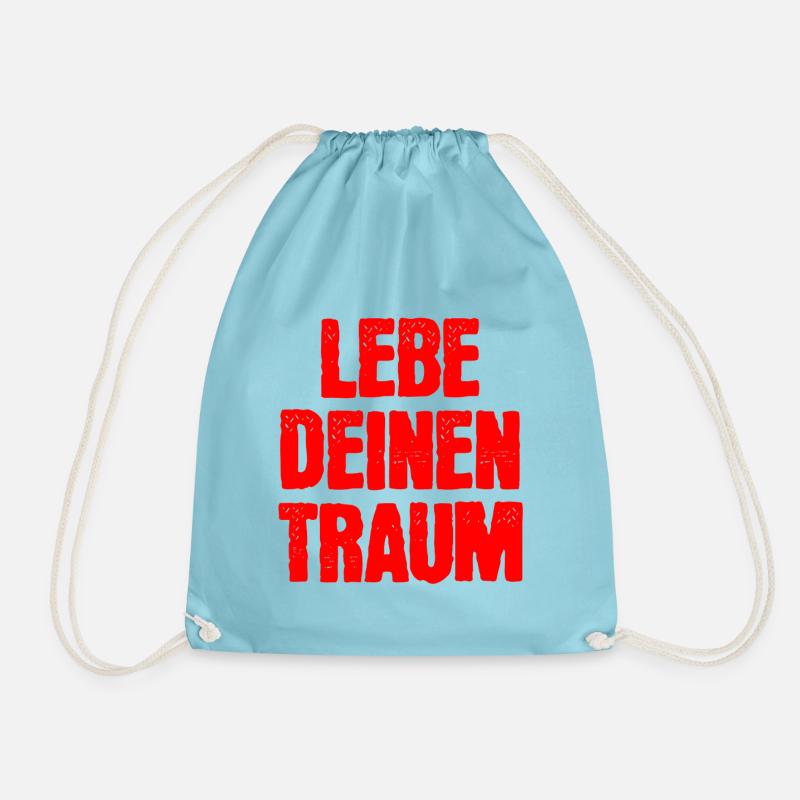 Live your dream - Drawstring Bag - aqua