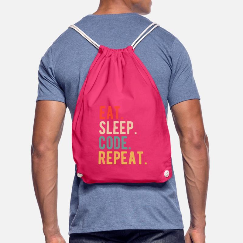 Eat Sleep Code Repeat Programmer Nerd Retro Sac de sport léger