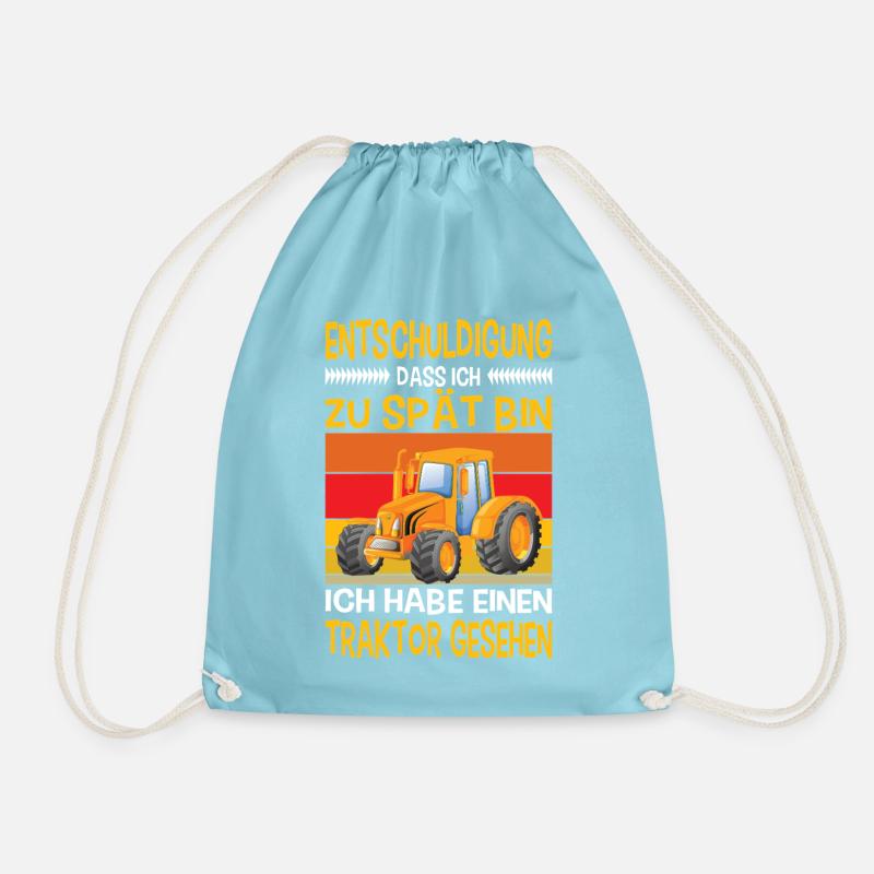 Excavator Kids Outfits Construction Site Excavator Driver - Drawstring Bag - aqua