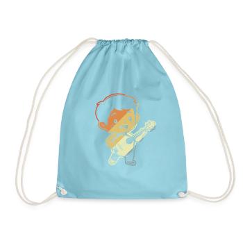 Little Banjoist Comic - Drawstring Bag - aqua - Front