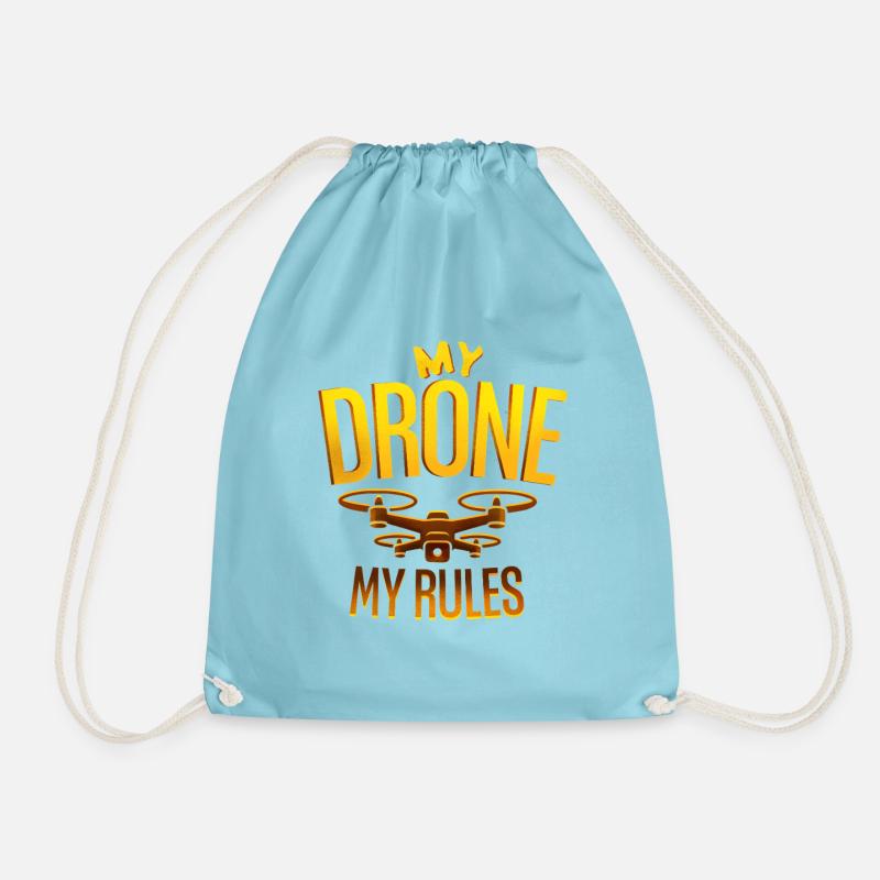 Drone my rules drone pilot - Drawstring Bag - aqua
