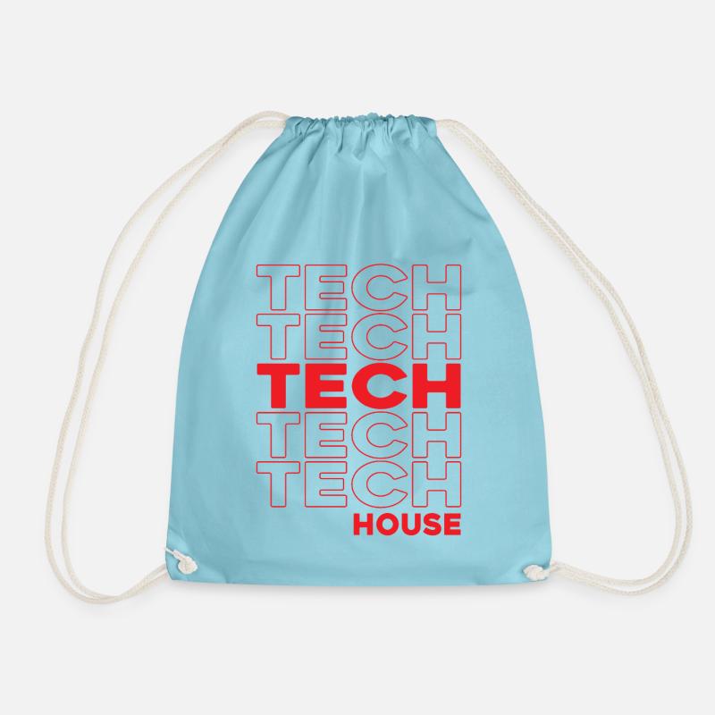 Tech House Neon-Stacks - Turnbeutel - Aqua