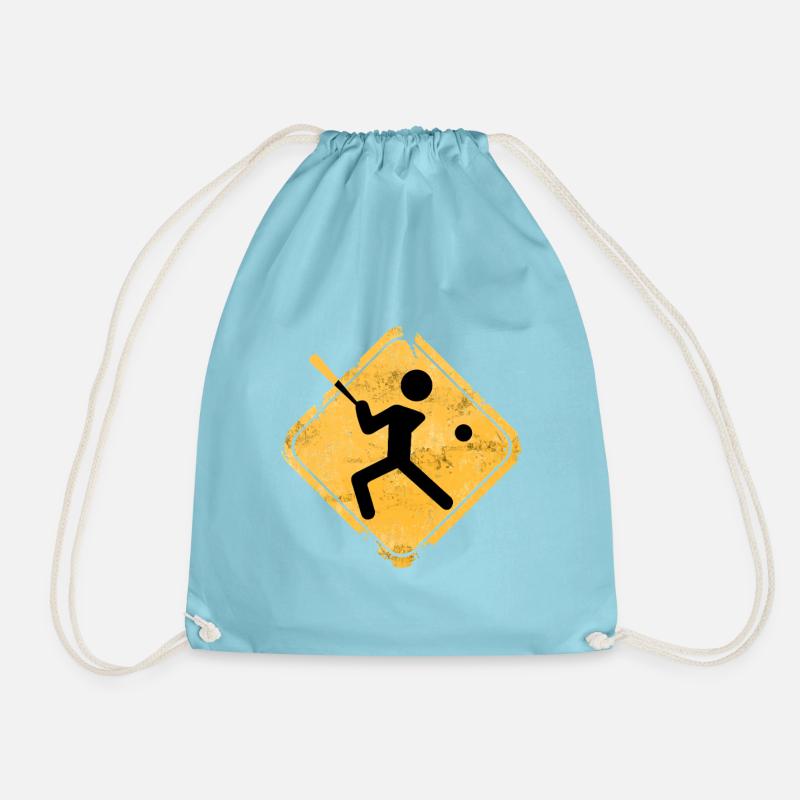 Baseball silhouette with bat - Drawstring Bag - aqua