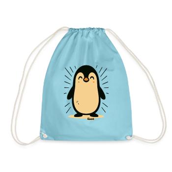 Sunny Penguin Maskottchen - Turnbeutel - Aqua - Vorne