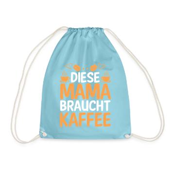 Kaffee Kaffeeliebhaber Mutter Mama - Turnbeutel - Aqua - Vorne
