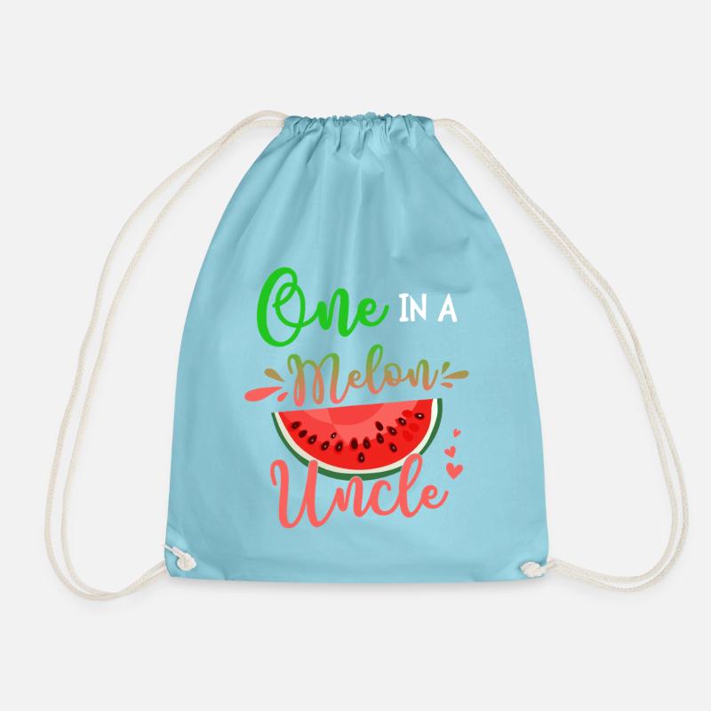 One in a Melon Uncle - Drawstring Bag - aqua