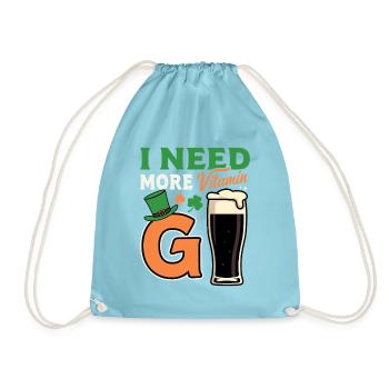 Vitamin G Irish Stout Beer Leprechaun Hat Design - Turnbeutel - Aqua - Vorne