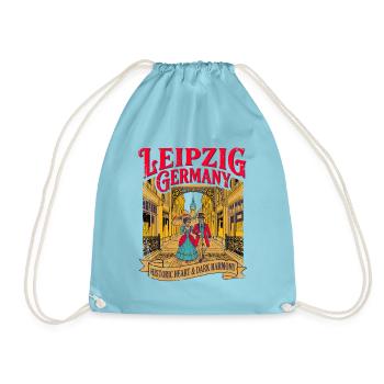 City Leipzig Germany Historic Heart Dark Harmony - Turnbeutel - Aqua - Vorne
