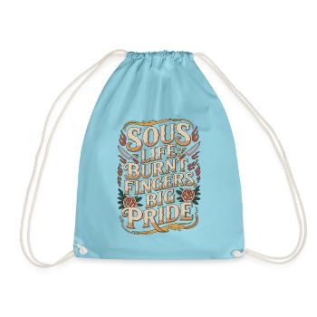 Sous Chef Sous Life Burnt Fingers Culinary Arts - Turnbeutel - Aqua - Vorne