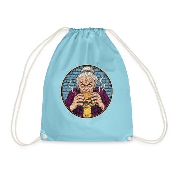 Granny Grub Burger-Ikone - Turnbeutel - Aqua - Vorne