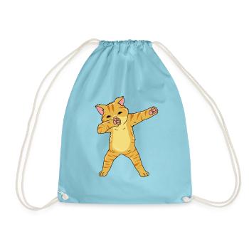 Tabby Katze - Turnbeutel - Aqua - Vorne