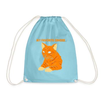 Tabby Katze - Turnbeutel - Aqua - Vorne