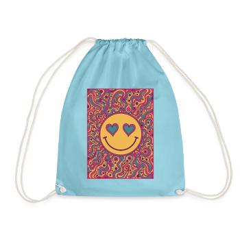 Psychedelisches Festival-Hippie-Pilz-Batik-Rave - Turnbeutel - Aqua - Vorne