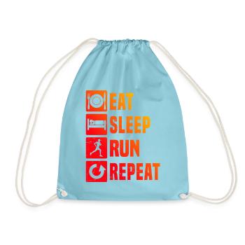 Geschenkidee für einen Running mit Running - Turnbeutel - Aqua - Vorne