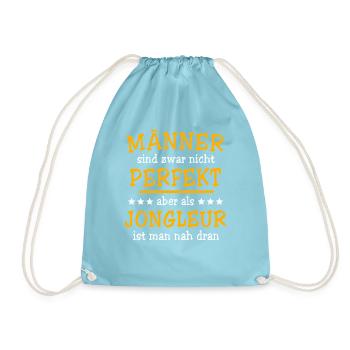 Jongleur Jonglieren - Turnbeutel - Aqua - Vorne