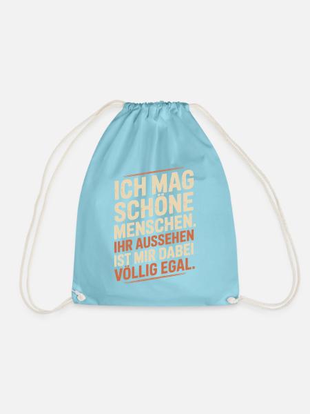 Ich Mag Schöne Menschen Innere Werte Charakter - Turnbeutel - Aqua