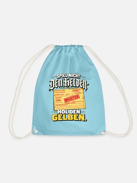 Spiel Nicht den Helden HOL dir NEN Gelben Schein - Turnbeutel - Aqua