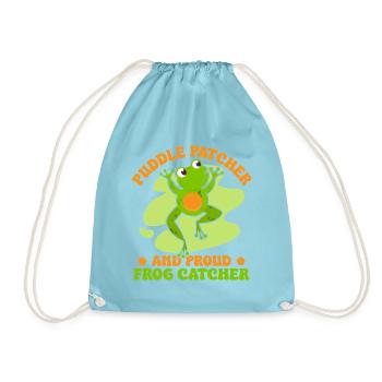 Frog Catcher Puddle Patcher & Proud Catcher Frog - Turnbeutel - Aqua - Vorne